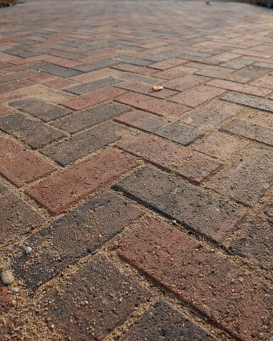 Close-up of block paving